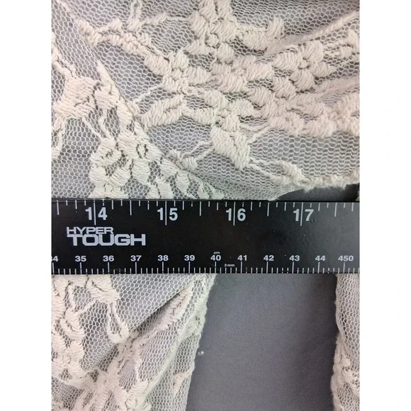 Miss Chievous Lace Blazer Women XL Grey Cream Floral Single Button MBD44L560CR - Picture 4 of 6